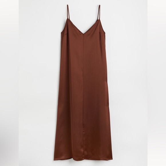 H&M Dresses & Skirts - H&M Brown Maxi Slip Dress with Spaghetti Straps
